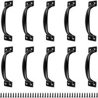 Set Mit 10 Schwarzen, Bogenförmigen Möbelgriffen, Modernes Design Für Küchenschubladen, Müheloses Schiebe-/ziehsystem, Inklusive 40 Schrauben