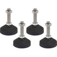 4er-set Verstellbare Möbelfüße M10x50 Mm Ø40 Mm, Nivellierschrauben Aus Stahl, Robust, 20° Neigung, Schwarz
