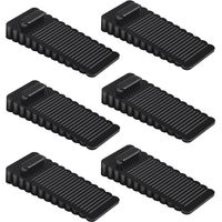 Set Mit 6 Schwarzen Pvc-türstoppern, Höhenverstellbar Und Stapelbar, Bodenschutz Für Innentüren Aller Materialien