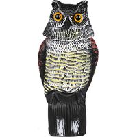 Eulen-vogelscheuche Für Den Garten, Vogel- Und Taubenabwehr, Beweglicher Kopf, Windbeweglich, Batterielos, Außendekoration, Effektives Abwehrmittel