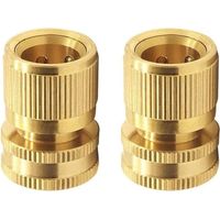 Set Mit 2 Messing-schnellkupplungen 19 Mm (3/4") Für Gartenschläuche, Robuste Und Langlebige Verbinder