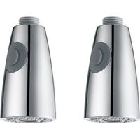 Set Mit 2 Küchenarmatur-brauseköpfen Mit 2 Strahlarten, Verchromter Ersatzkopf G1/2" Für Küchenarmaturen, Wassersparend Und Spritzfrei