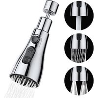 Küchenarmatur Mit 3 Funktionen, Ausziehbarer Brause, 360° Drehbarer Düse, Mischbatteriekopf Für Spülbecken, Flexiblem Edelstahl-verlängerungsschlauch, Silber