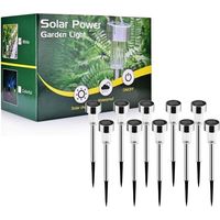 Set Mit 10 Solar-led-gartenleuchten, Ip65 Wasserdichte Außenbeleuchtung, Automatisches Kaltweißes Licht Für Wege Und Rasenflächen