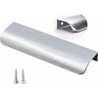 Set Mit 10 Möbelgriffen Aus Gebürstetem Nickel, 150 Mm Lochabstand, Unsichtbare Griffe Für Küchenschränke Und Schubladen Aus Edelstahl