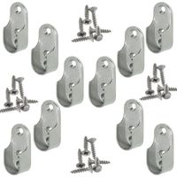 Ovalrohr-kleiderstangenhalterung, 10 Stück Aus Vernickeltem Stahl, Robuste Wandbefestigung Für Kleiderstangen, Modernes Und Langlebiges Design