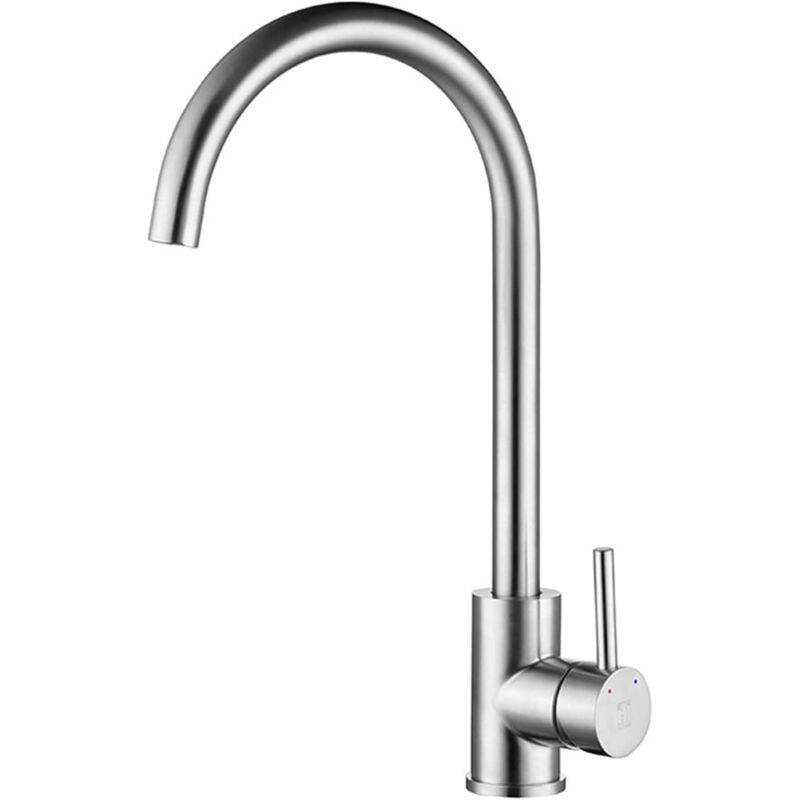 Küchenarmatur Mit Hohem Auslauf, 360° Edelstahl, Hoher Durchfluss, Wassersparend, Energieeffizienzklasse A+, Einhebelmischer, Modernes Design