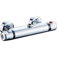 Verchromte, Wandmontierte Thermostat-duscharmatur Mit 38°c-verbrühungsschutzknopf, Modernes Und Wirtschaftliches Design