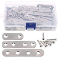 Set Mit 115 Teilen: 35 Gerade Edelstahlwinkel (3,7/5,7/9,7 Cm) + 80 Schrauben Zur Reparatur Von Anschlussplatten, Silber
