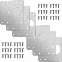 Set Mit 4 Edelstahl-scharnierreparaturplatten Inklusive Schrauben, Verstärkung Zur Befestigung Von Küchenmöbeln