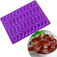 Silikonform Mit 20 Mulden In Regenwurmform, Geeignet Für Eiscreme, Bonbons, Schokolade, Gelee, Seife Und Kerzen – Praktisches Küchenaccessoire