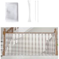 Baby- Und Katzen-sicherheitsnetz Für Balkon Und Treppe, 300 X 79 Cm, Robustes, Verstellbares Netzgewebe, Weiße Schutzbarriere