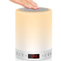 Wiederaufladbare Touch-nachttischlampe, Mehrfarbiges Led-nachtlicht Mit Bluetooth-lautsprecher, Radio, Digitalwecker Und Usb-anschluss – Ideales Geschenk