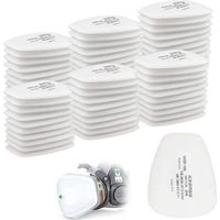 Packung Mit 60 Weißen Baumwollfiltern, Kompatibel Mit Vollgesichtsmasken Der Serien 5n11, Cn 6000, 6200, 6800, 7501, 7502 Und Ff402 (ersatzschutz)