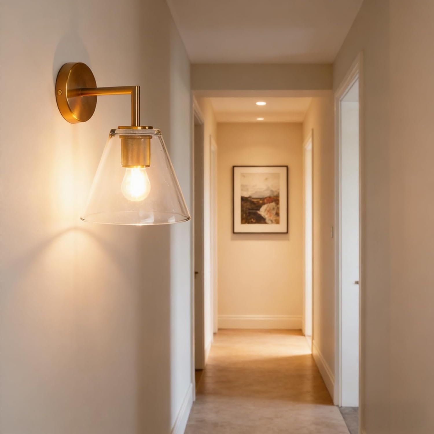 Wandleuchte Aus Glas, E27-finition, Industrie-stil Applikation Auf Transparentem Glas, Ampulle Nicht Im Lieferumfang Enthalten, Für Salon, Zimmer, Couloir Und Küche