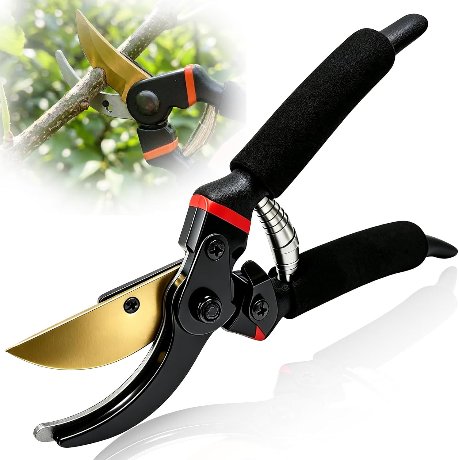 Professionelle Gartenschere Mit Rostfreien Sk-5-klingen, Ergonomisch, Wetterfest, Vielseitig Und Wartungsarm