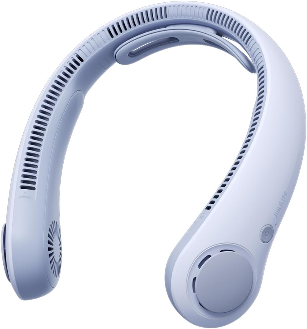 Tragbarer Nackenventilator Zum Umhängen, Wiederaufladbarer 5000-mah-akku, Ideal Für Outdoor-aktivitäten, Blaues Geschenk Für Männer Und Frauen