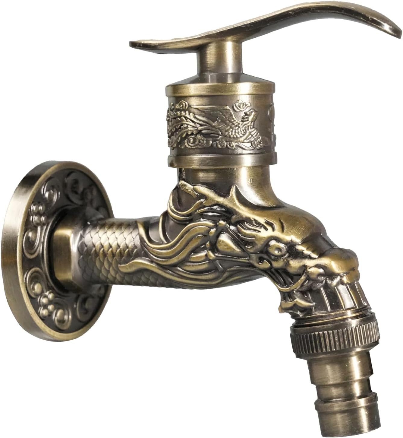 Gartenwasserhahn Aus Massivem Messing Mit Retro-drachenmotiv – Robust, Langlebig, Einfache Installation, Vielseitig Einsetzbar Im Innen- Und Außenbereich