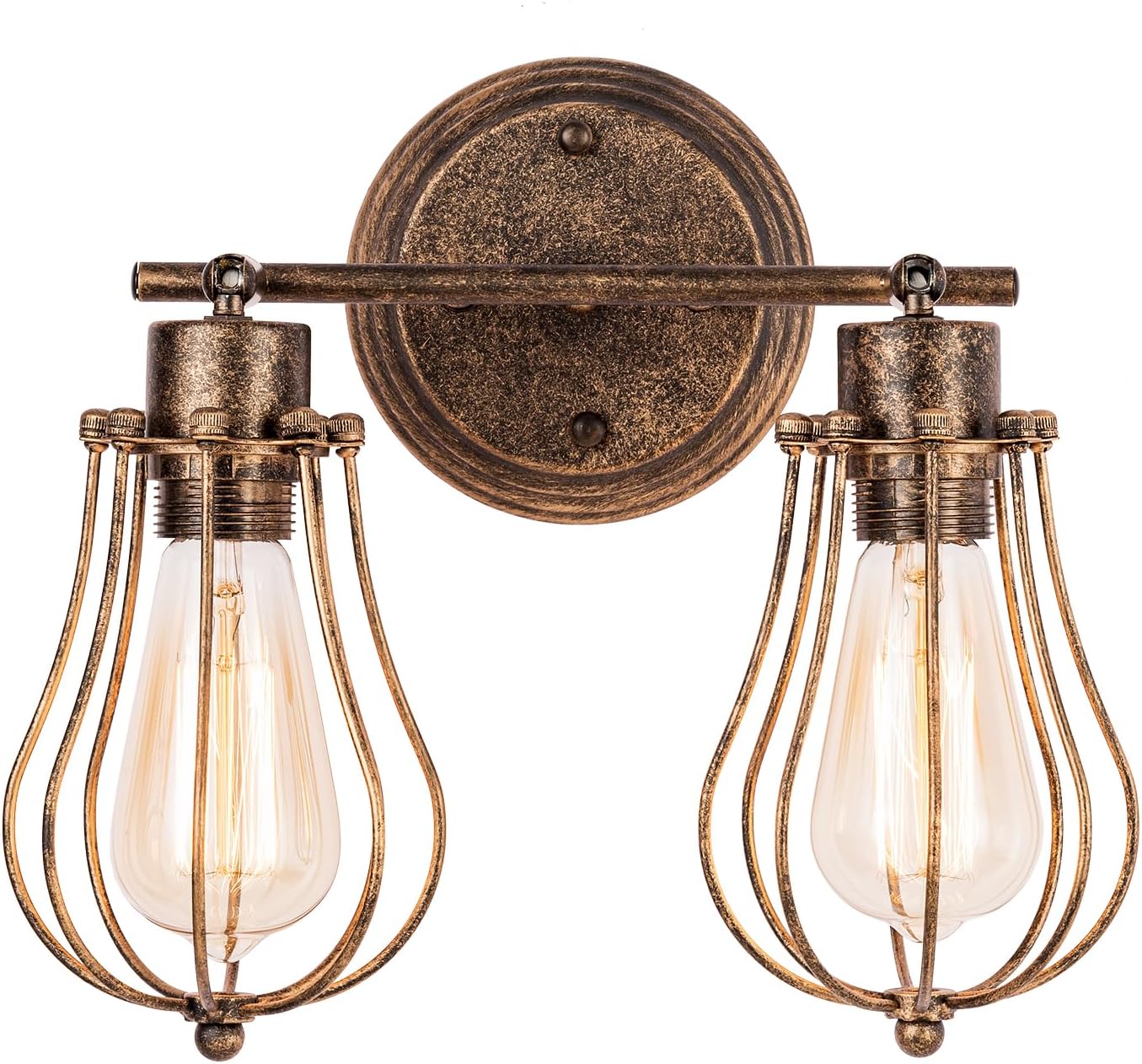 Rustikale Industrie-wandlampe, Verstellbarer Drahtkäfig, Vintage-metall-wandlampenfassung Für Schlafzimmer/gartenlaube (leuchtmittel Nicht Enthalten)