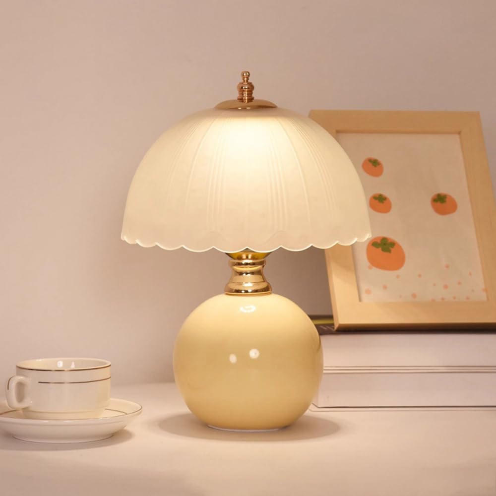 Elegante Tischlampe, Keramiksockel, Kugelschreiber, E27-glas, Warmes Licht, Angenehmes Ambiente, Salon, Tischleuchte, Schreibtisch, Einfache Und Langlebige Installation (ampulle Nicht Im Lieferumfang