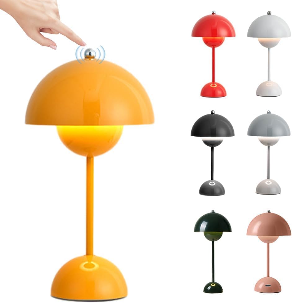 Wiederaufladbare, Kabellose Led-blumentopf-nachttischlampe, Dimmbare Touch-pilzlampe Mit 3 Helligkeitsstufen, Dekorative Tischlampe Im Vintage-stil