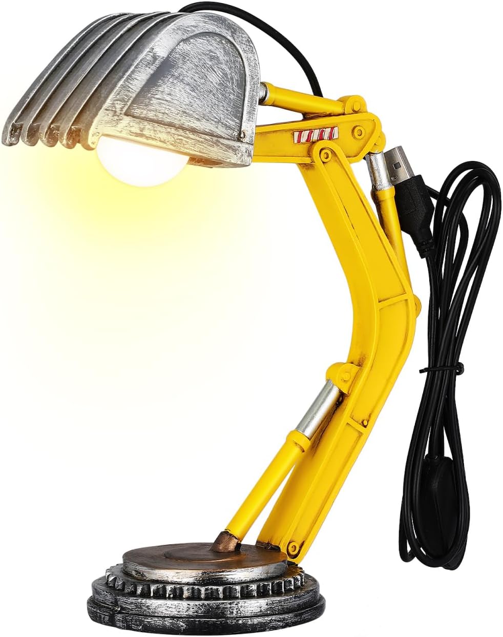 Lampe Tisch Excavatrice Design Enfant, Lumière Douce Décorative Compacte Usb Polyvalente Für Zimmer Garçon Und Espace Intérieur