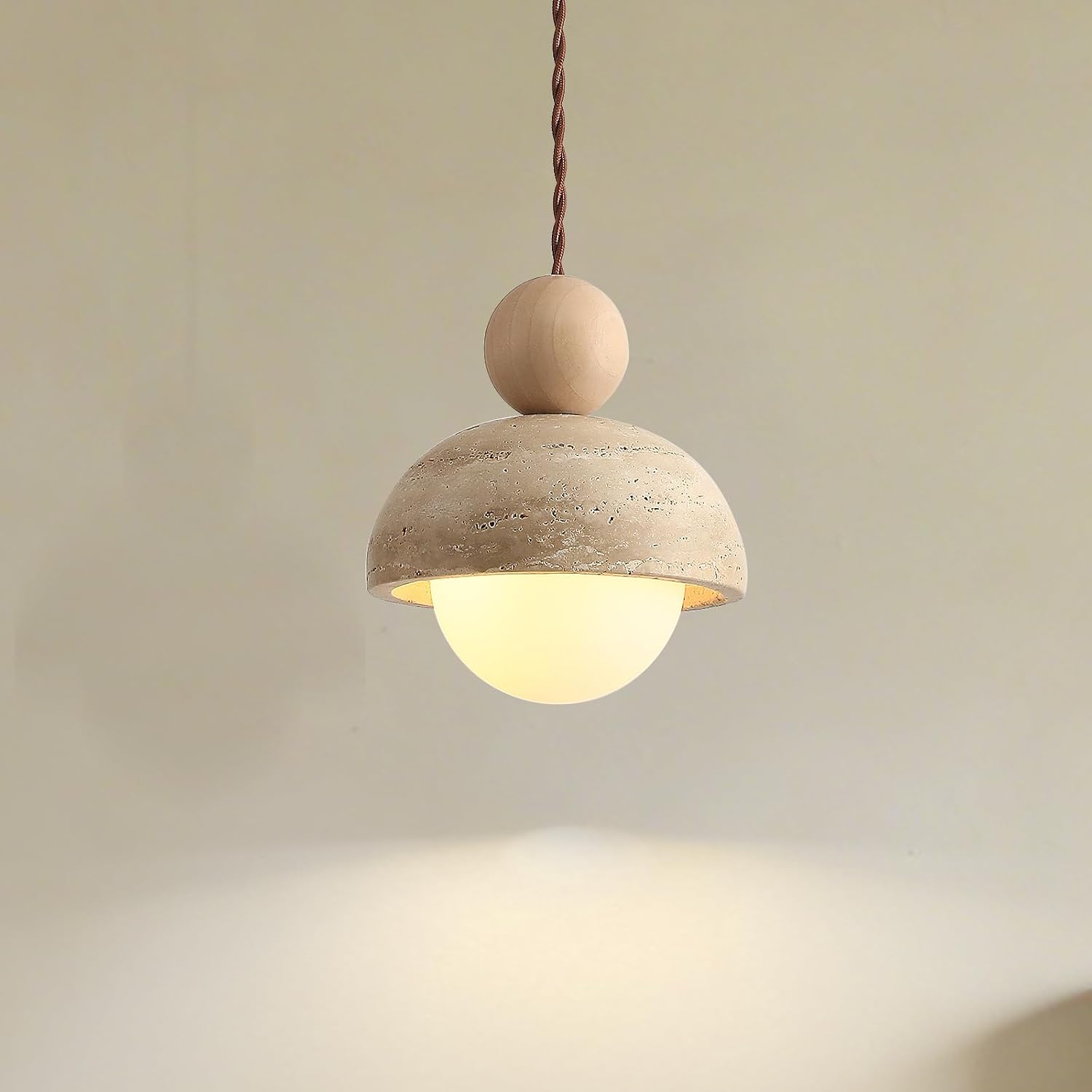 Handpolierter Kronleuchter Aus Naturgelbem Holz Im Wabi-sabi-stil. Verstellbare Dekorative Beleuchtung Für Ihr Zuhause (warmes Licht).