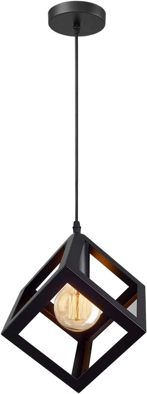 Moderner Geometrischer Würfel-lampenleuchter Für Schlafzimmer, Wohnzimmer, Esszimmer, Schwarze Deckenleuchte (leuchtmittel Nicht Enthalten)