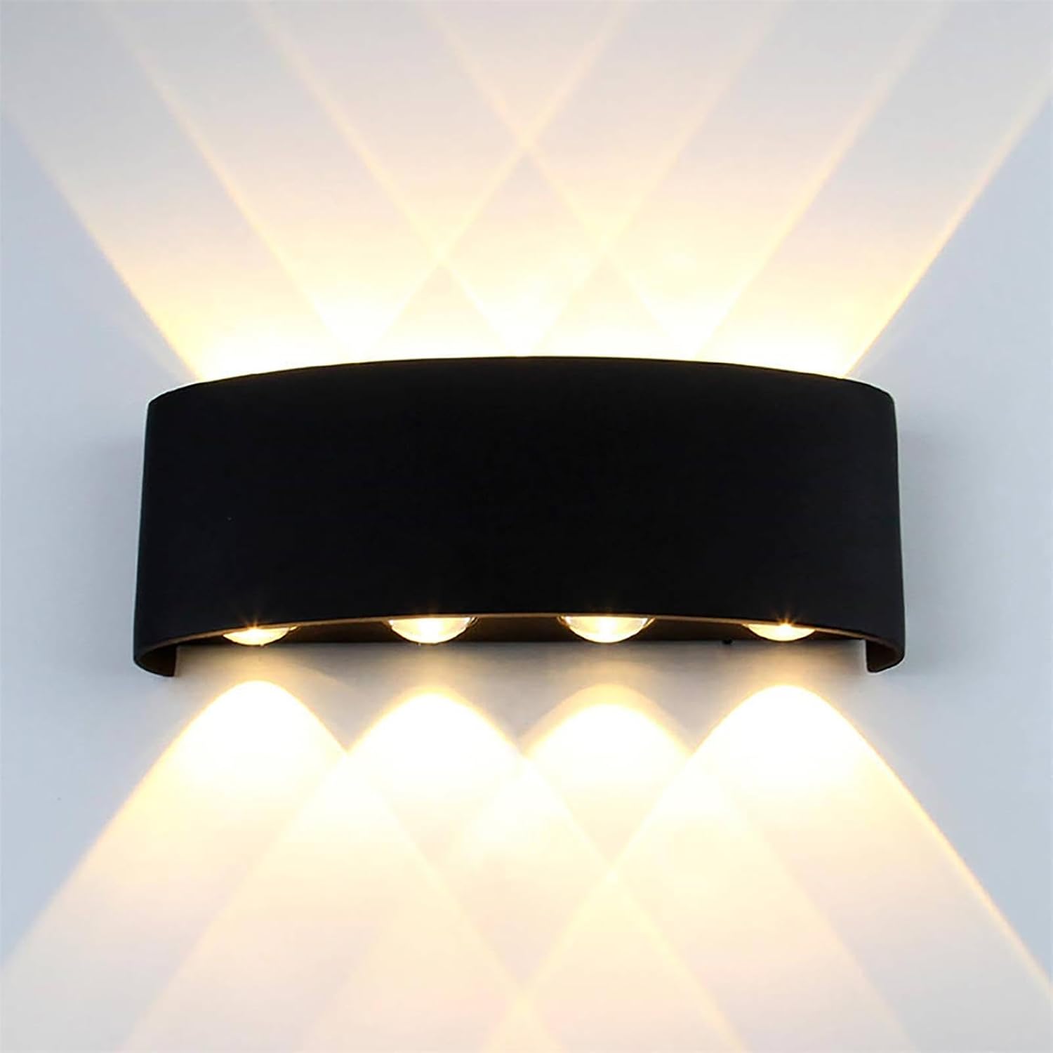 Schwarze Led-außenwandleuchte, 8 W, Schutzart Ip65, 3000 K, Robust Und Wetterfest, Gehäuse Aus Aluminiumdruckguss, Schutzart Ip65 Für Garten, Terrasse Und Fassade