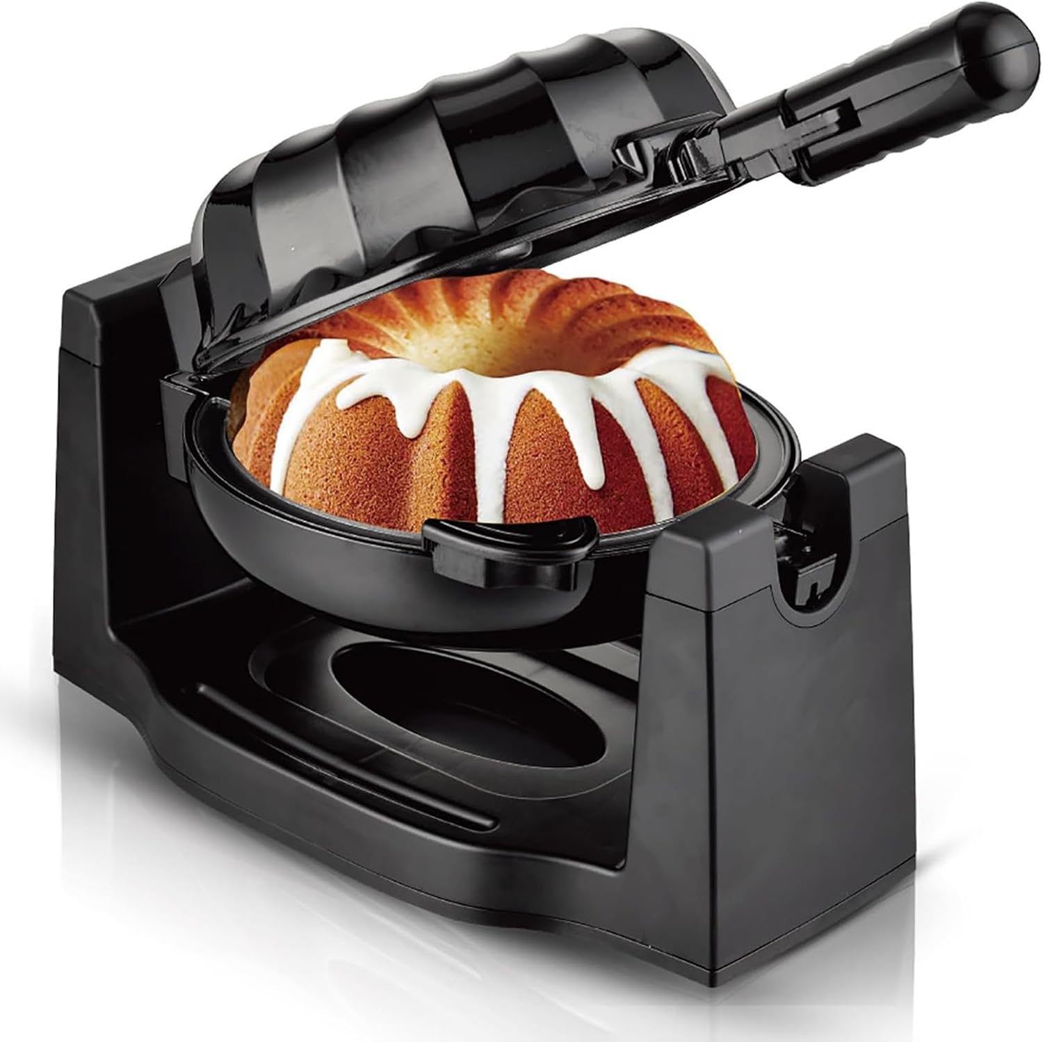 Elektrischer Dreh-lava-kuchenbereiter (1800 W), Multifunktionsgerät Für Waffeln Und Brot, Antihaftbeschichtung, Gleichmäßige Hitzeverteilung, Mini-kochgerät Für Den Privaten Und Gewerblichen Gebrauch
