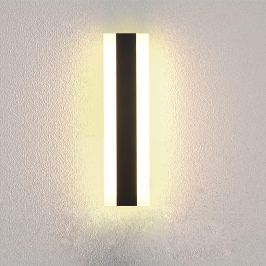 Villa Wandleuchte, Außenwandleuchte Für Veranda, Ip65 Wasserdicht, Lange Schwarze Lichtbänder, Aluminium-außenwandleuchte – 30 Cm, Warmes Licht