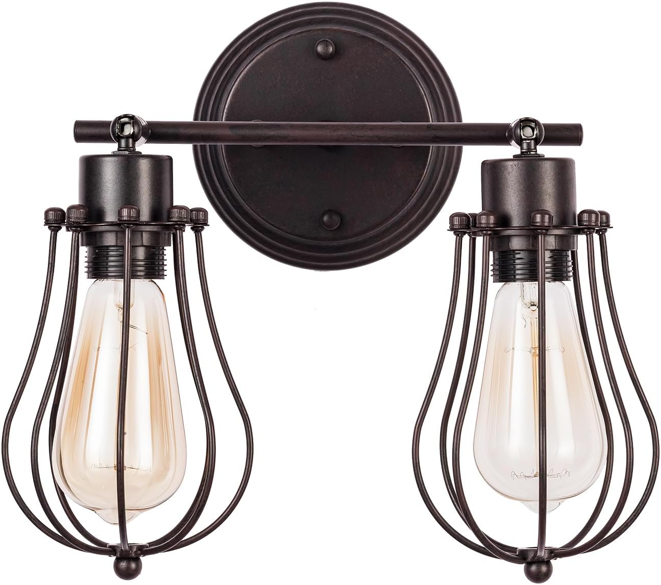 Rustikale Industrie-wandlampe, Drahtkäfig, Verstellbare Vintage-metall-lampenfassung, Schlafzimmer-pavillonlampe (leuchtmittel Nicht Enthalten)
