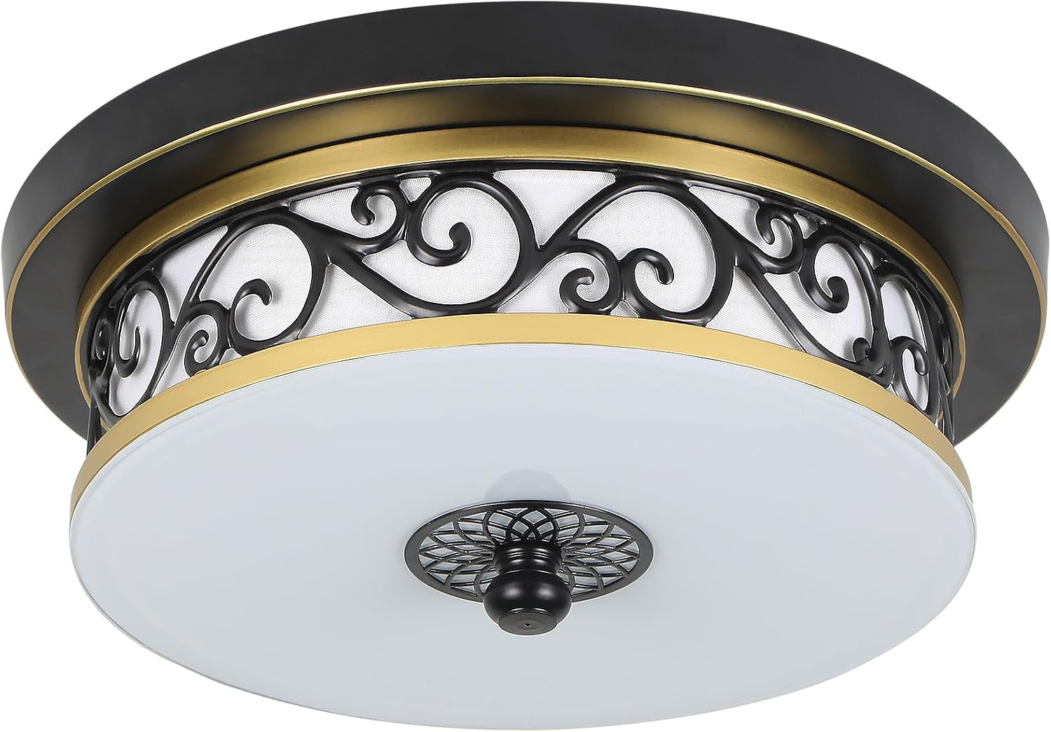 Runder Vintage-plafonnier In Bronze-schwarz Villa Led-plafonnier Für Wohnzimmer, Küche Und Wohnzimmer Mit Krippe Und Couchtisch