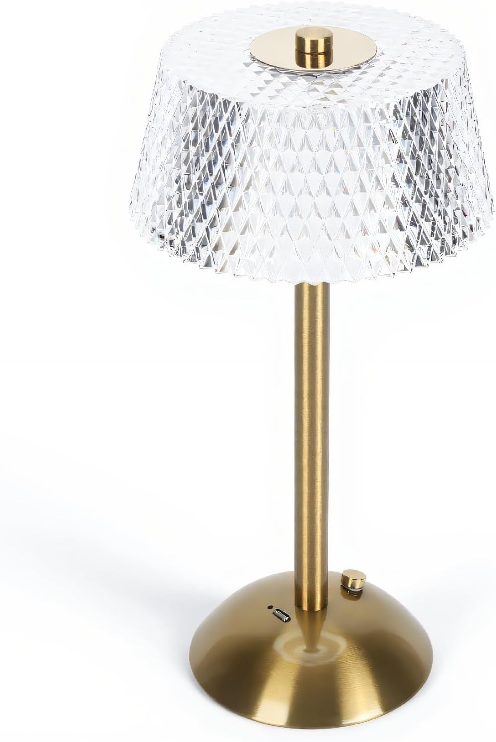 Kristall-tischleuchte, Dreifarbige Lampe, Modisches Kristall-design, Kabellose Led-tischleuchte Mit Touch-steuerung Und Wiederaufladbarem Akku, Usb-aufladung