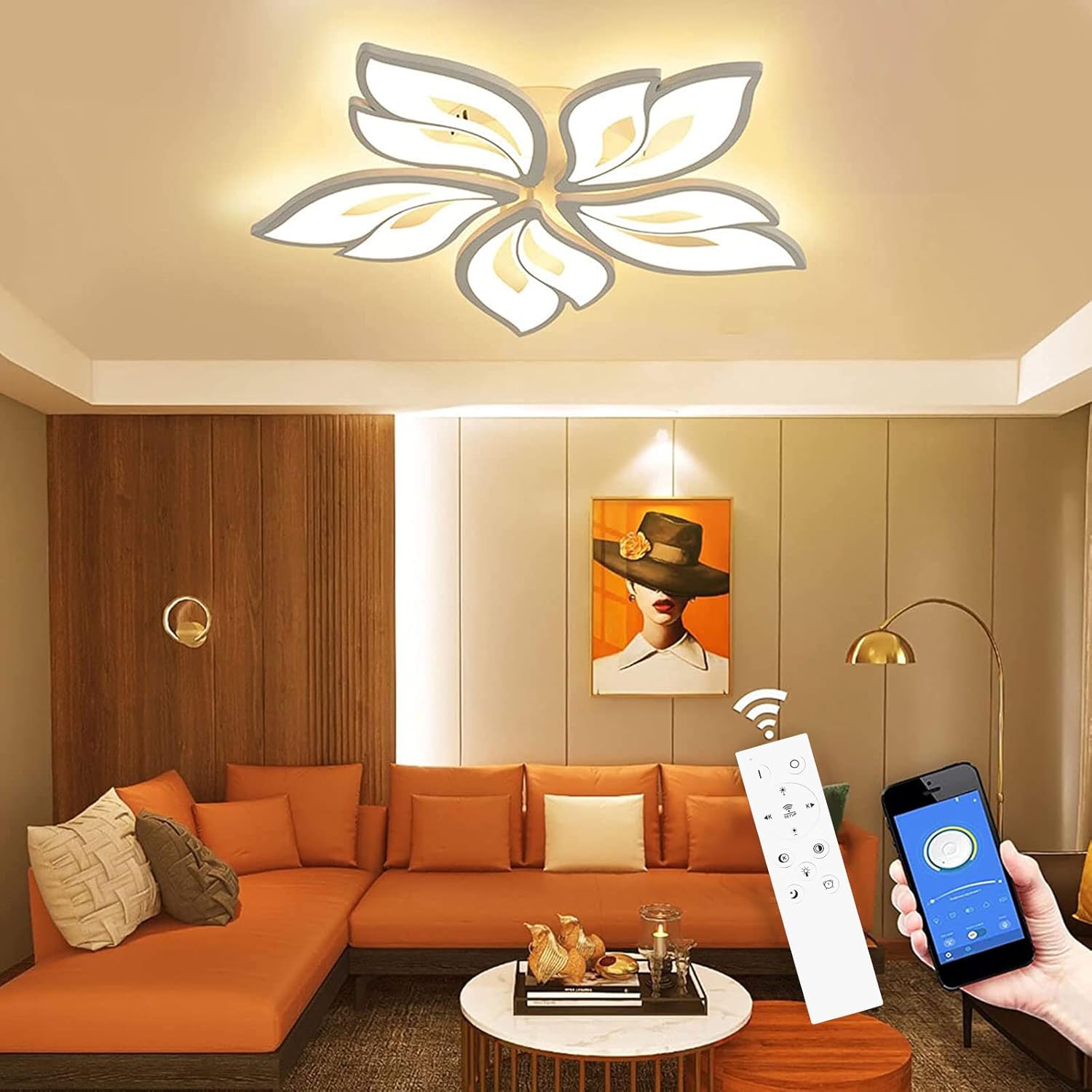 Dimmbare Led-deckenleuchte Mit Fernbedienung Und Farbwechsel, Für Schlafzimmer Und Wohnzimmer