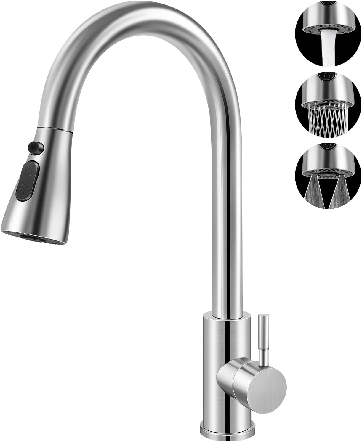 Multifunktionale Küchenarmatur Aus Edelstahl Sus304, 360° Ausziehbar, Schnelle Installation, Elegantes Design, Hygienisch, Langlebig Und Hocheffizient Für Die Reinigung