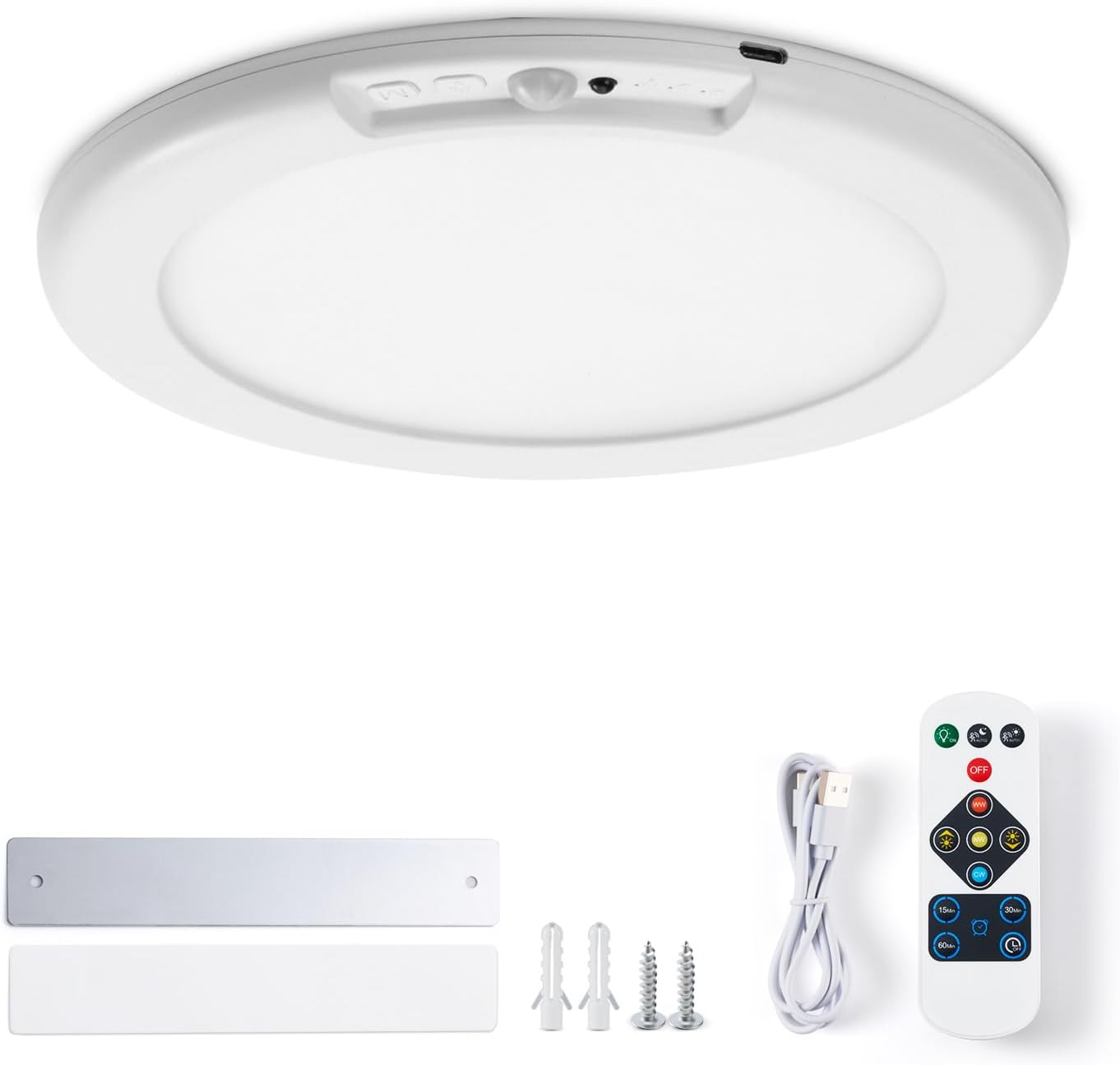 Led-deckenleuchte Ohne Filter, Wiederaufladbar, 3 Beleuchtungsmodi, Stufenlos, Lange Autonomie, Ultrafeine Magnetische Installation Mit Fernbedienung