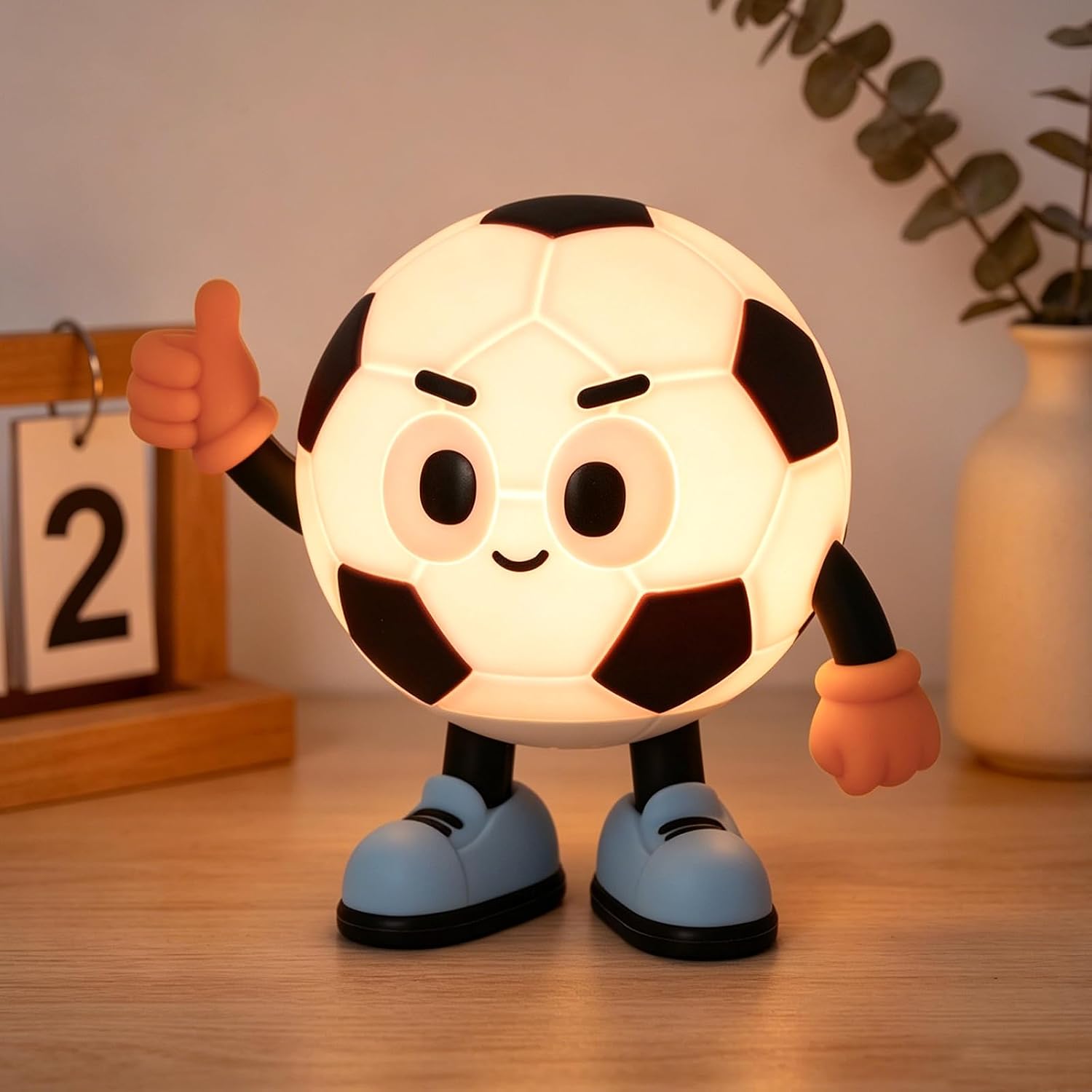 Wiederaufladbares Fußball-nachtlicht Für Kinder, 7 Rgb-touch-farben, Usb-c-timer, Dekoratives Geschenk