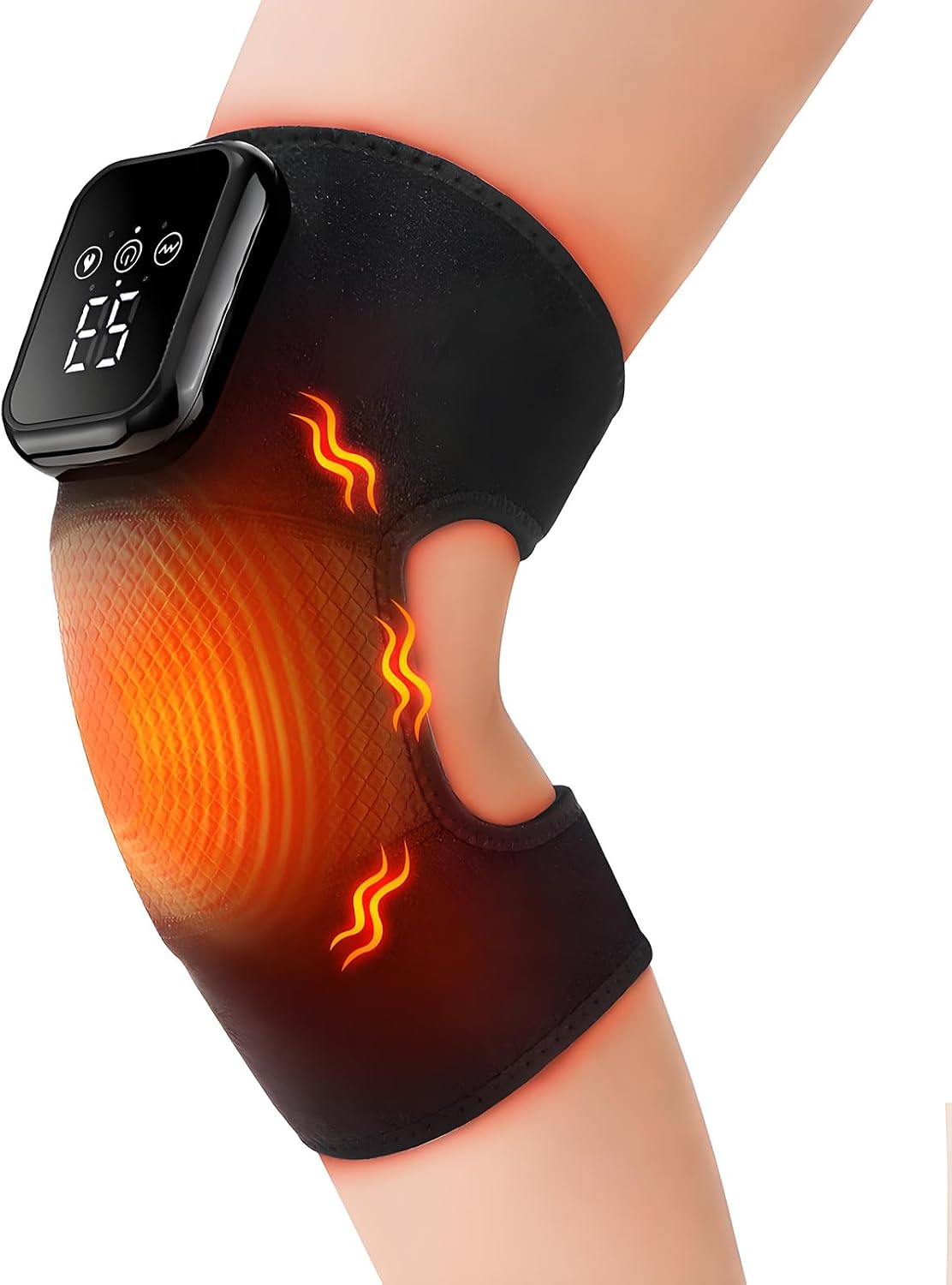 Genouillère Chauffante Und Massante Sans Fil, 3 Temperaturen Und Vibrationen, 3d Ergonomisches Design Für Genou Coude Epaule
