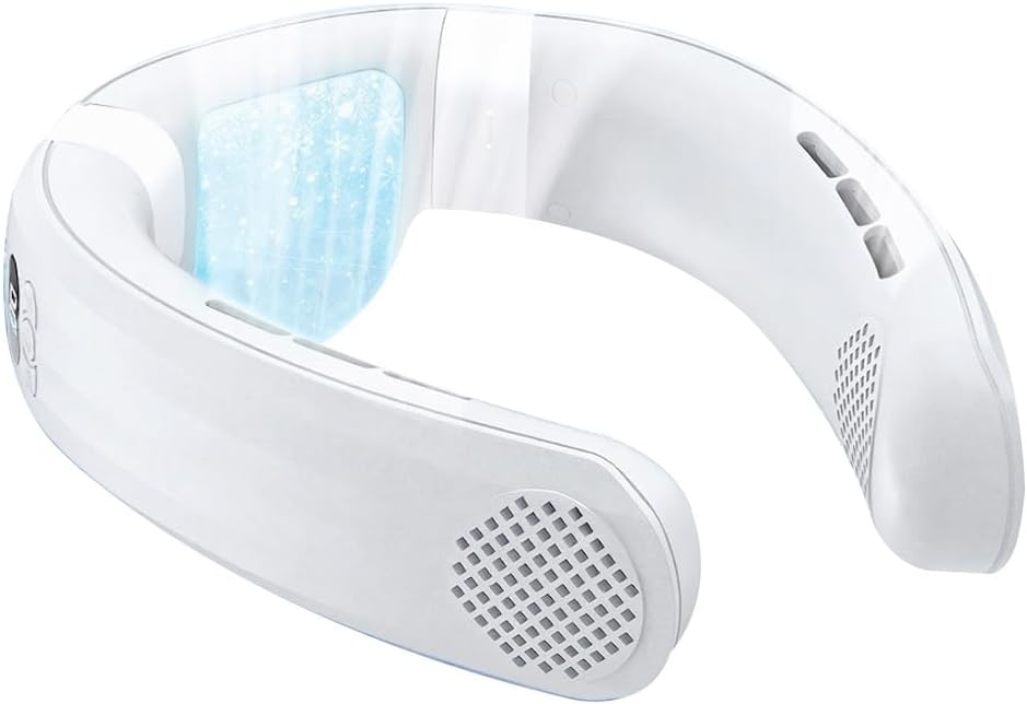 Multifunktionaler, Wiederaufladbarer Nackenventilator, Tragbarer, Leiser Nackenventilator Zum Aufhängen, Drei Modi: Kältekompression/windgeschwindigkeit.