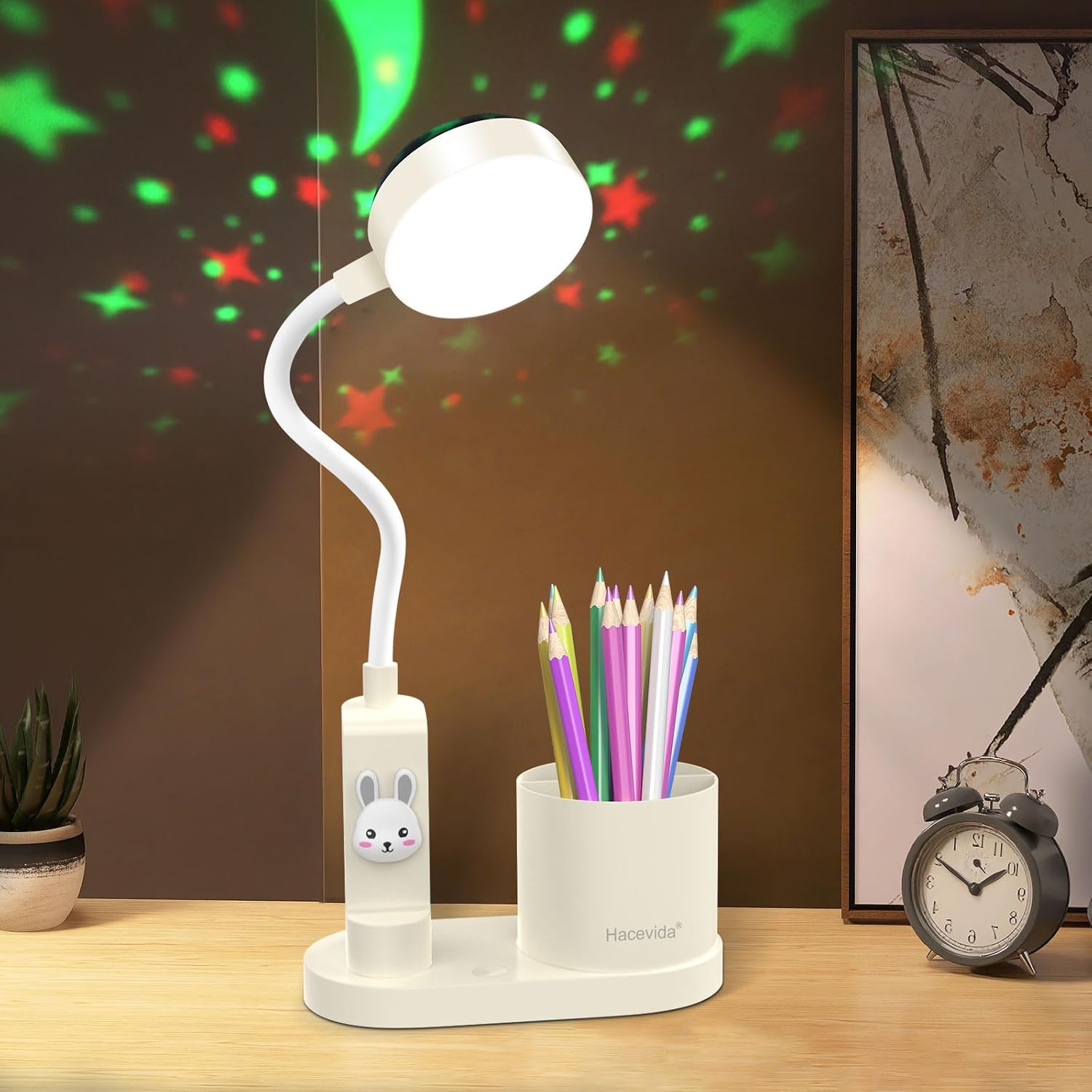 Kindertischlampe Mit Automatischem Farbwechsel Und Stifthalter, Wiederaufladbare, Dimmbare Leselampe Mit 2000 Mah Für Schlafzimmer, Studentenwohnheim, Arbeitszimmer Und Leseecke