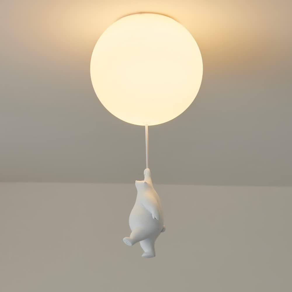 Moderne Hängelampe Mit Eisbärenmotiv Für Kinder, Mattierter Lampenschirm, Schöne Kugelförmige Hängelampe, Schlafzimmerlampe Für Jungen Und Mädchen, Deckenleuchte, Hängelampe
