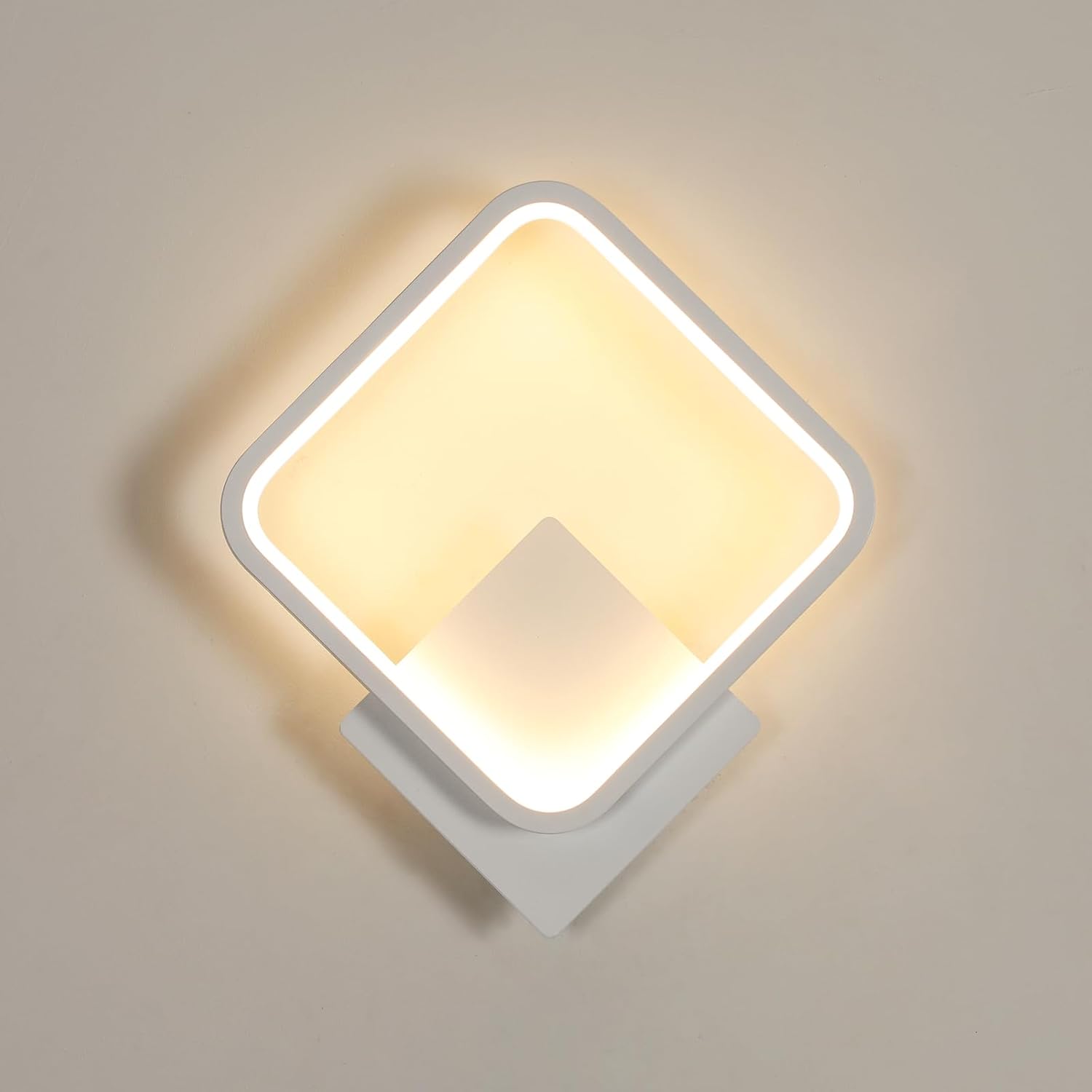 Moderne Quadratische Weiße Wandleuchte Für Den Innenbereich, 12 W, Warmweißes 3000 K Aluminium-wandlicht Für Schlafzimmer, Wohnzimmer, Badezimmer, Treppenhaus.