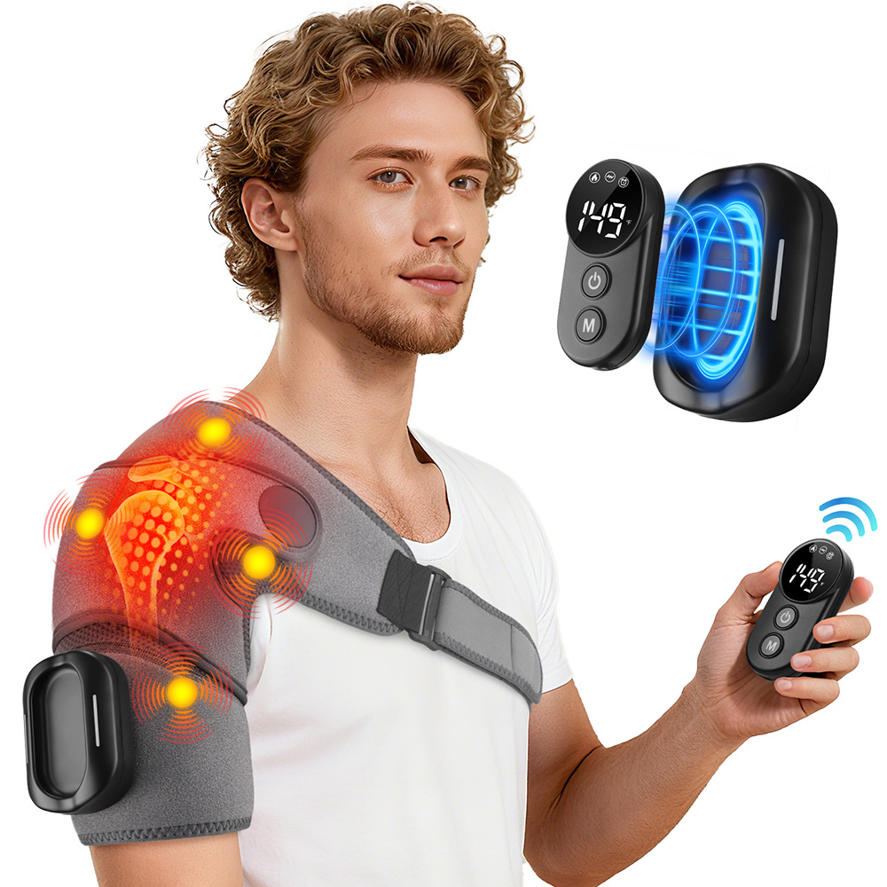 Kabelloses Magnet-schultermassagegerät, Einstellbare Wärme Und Vibration, Lange Akkulaufzeit, Anpassbarer Komfort Zur Linderung Von Muskelverspannungen