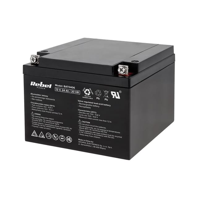 Rebel Gel-Batterie 12V 24Ah wartungsfrei langlebig