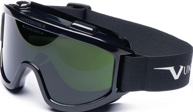Schweißer Vollsichtschutzbrille 601 en 166, en 169, en 175 Rahmen grau / Scheibe grün IR5 Polycarbonat