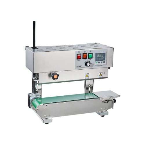 Durchgehende Beutelbandversiegelungsmaschine,0,24-0,47zoll/6-12 Mm Siegelbreite,vertikale Bandsiegelmaschine Mit Digitaler Temperaturregelung,beutelsiegelgerät Aus Edelstahl Für0,02-0,8mm Starke - Vevor