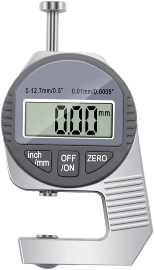 Digitales Dickenmessgerät, 0–12,7 mm LCD-Digital-Dickenmessgerät, elektronisches geschlossenes Mikrometer-Dickenmessgerät für die digitale Anzeige