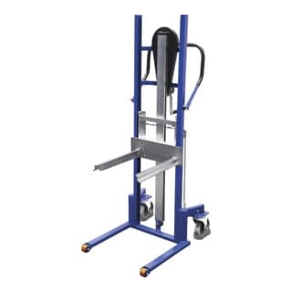 VARIOfit Materialheber mit Gabelzinken Tragkraft 250kg Thermoplastische Gummibereifung Enzianblau RAL 5010