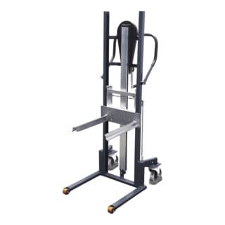 VARIOfit Materialheber mit Gabelzinken Tragkraft 250kg Thermoplastische Gummibereifung Anthrazitgrau RAL 7016